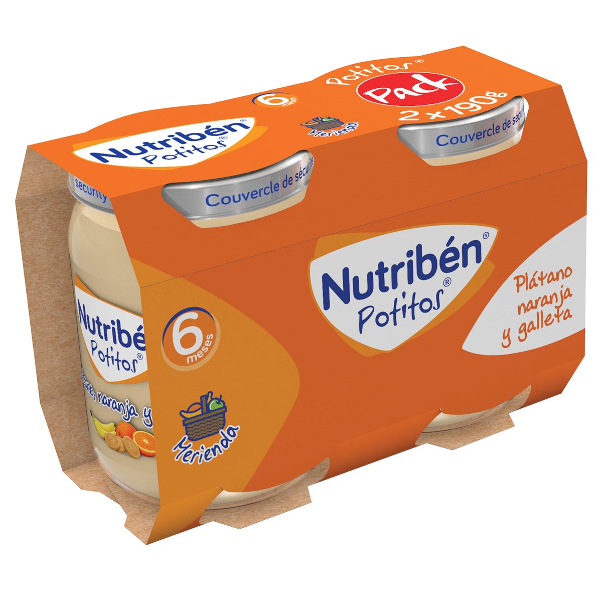 Nutribén Potitos maranja y galleta 2x190g